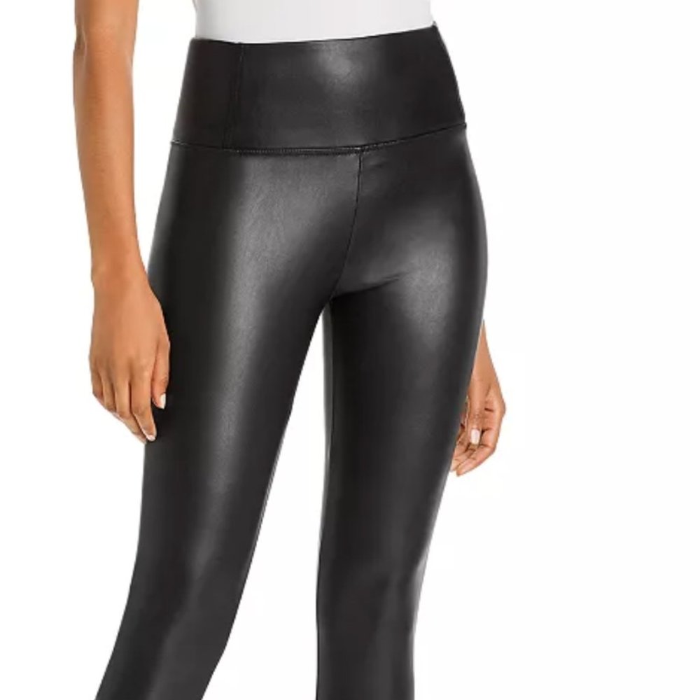 High Rise Faux Black Leather Leggings